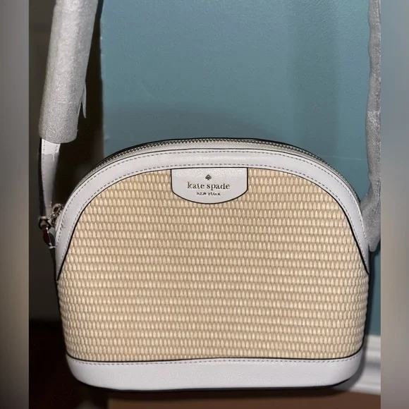 Kate Spade Wicker/White Leather Crossbody - Picture 3 of 8